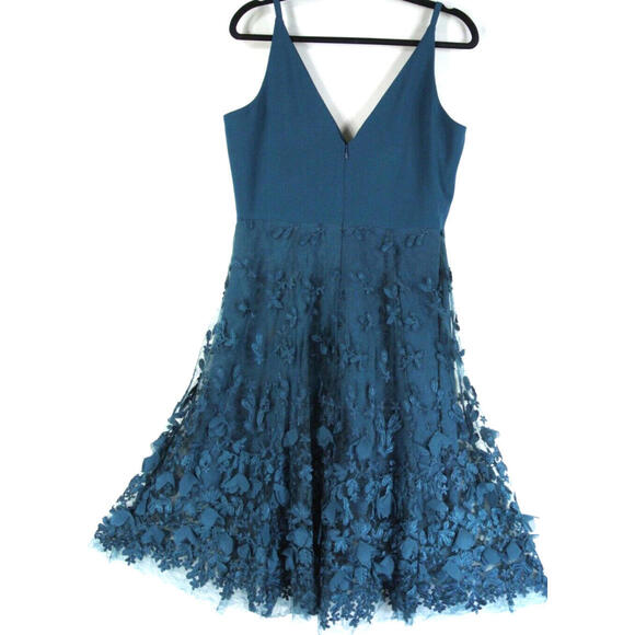 NEW, Dress The Population Darleen Floral Midi Dress Peacock Blue M #MD1496 - Picture 6 of 8